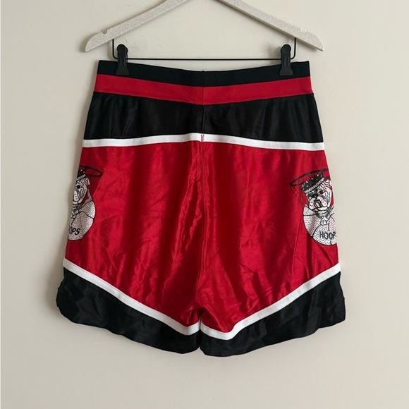 Vintage Wilson Basketball Shorts Bulldog Hoops Graphic Red Black Mens 34 - Picture 3 of 7